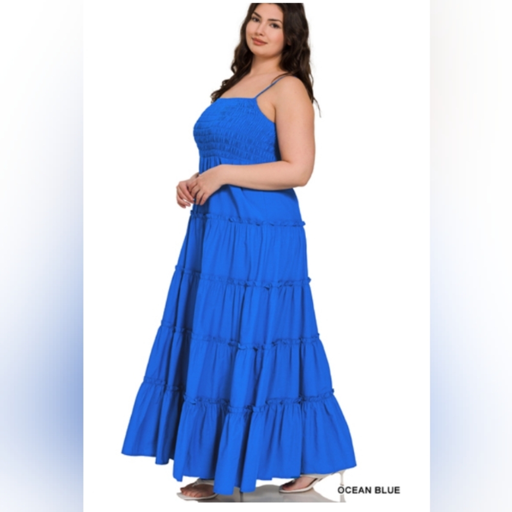 Zenana plus size tiered maxi dress